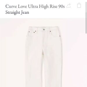 NWT! A&F Cream 90s Straight Ultra High Rise Curve Love 29/8 Short